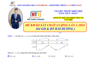 Giải chi tiết Đề khảo sát chất lượng 2024 lần 1 Sở Hải Dương môn toán