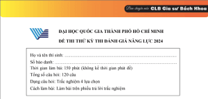 Đề minh họa đánh giá năng lực ĐHQG HCM 2024 - CLB Gia sư Bách Khoa