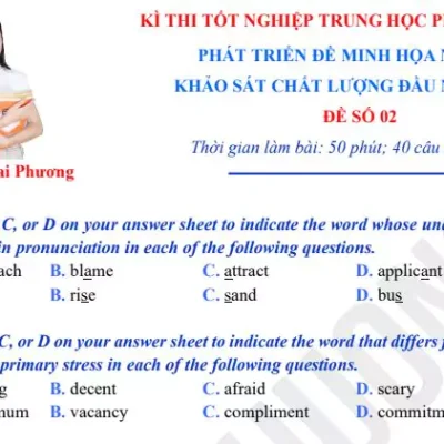 Phát triển đề minh họa tiếng anh 2025 - Cô Mai Phương số 2