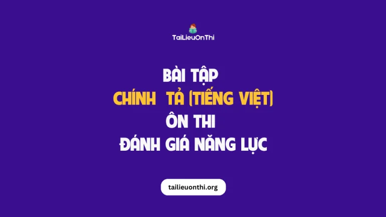 Dạng bài tập Chính tả (Tiếng Việt) – ôn thi đánh giá năng lực