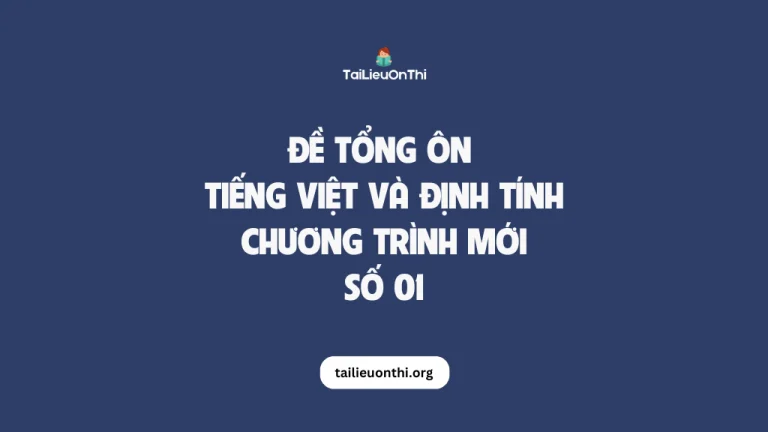Đề tổng ôn tiếng việt và định tính 2025 số 1