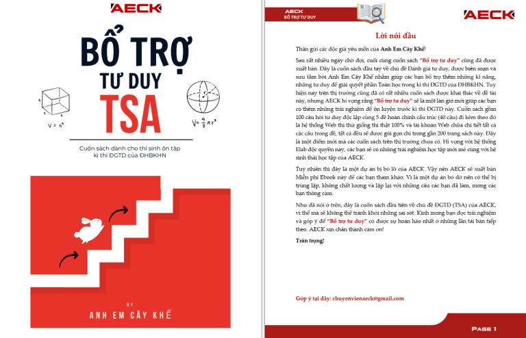 Bổ trợ tư duy TSA phần toán học – AECK