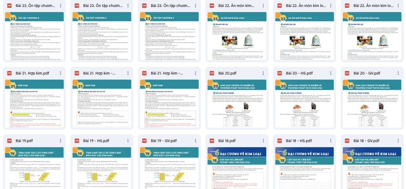 Tài liệu Hóa học 12 – Chương 6 Đại cương kim loại 2026