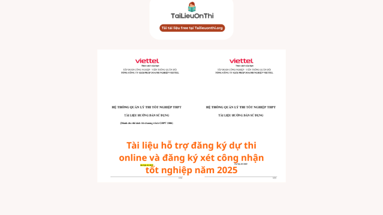 Tài liệu hướng dẫn đăng ký dự thi Tốt nghiệp THPT 2025 Online