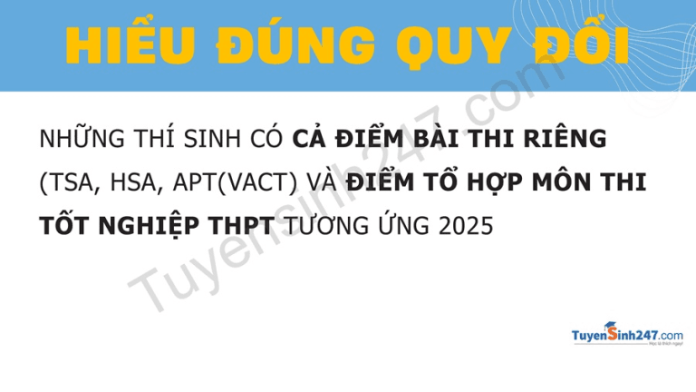 Hiểu đúng về cách quy đổi điểm thi HSA, TSA, APT, SPT về thang 30