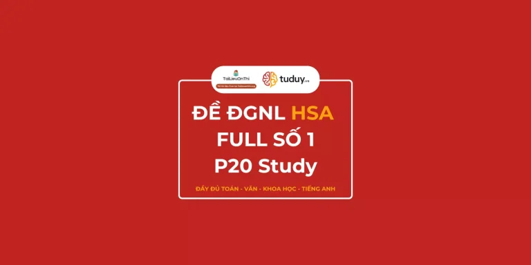 Đề thi thử đánh giá năng lực HSA số 1 – P20 Study