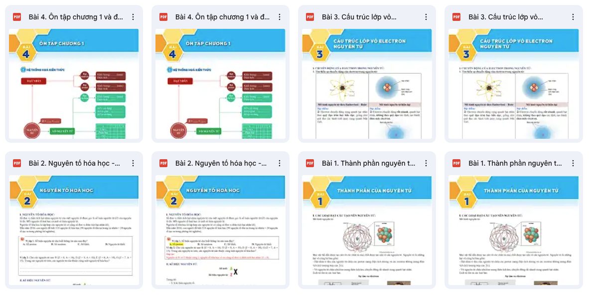 Tài liệu Hóa học 10 - Chương 1 Cấu tạo nguyên tử