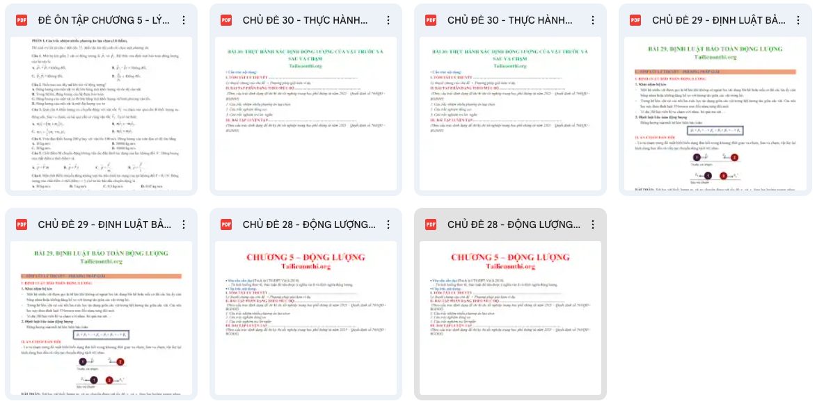 vật lý 10 - Chương 5 Động lượng